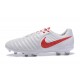 Chaussures de Football 2017 Nike Tiempo Legend VII FG ACC Blanc Rouge