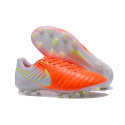 Chaussures de Football 2017 Nike Tiempo Legend VII FG ACC Orange Blanc