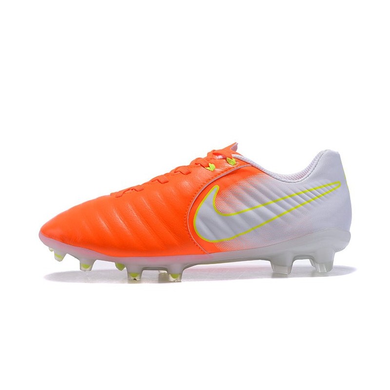 Monasterio Acusador R Chaussures de Football 2017 Nike Tiempo Legend VII FG ACC Orange Blanc