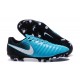 Chaussures de Football 2017 Nike Tiempo Legend VII FG ACC Bleu Noir Blanc