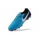 Chaussures de Football 2017 Nike Tiempo Legend VII FG ACC Bleu Noir Blanc