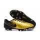 Nike Cuir Crampons Foot Tiempo Legend 7 FG Homme - Or Noir