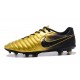 Nike Cuir Crampons Foot Tiempo Legend 7 FG Homme - Or Noir