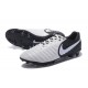 Nike Cuir Crampons Foot Tiempo Legend 7 FG Homme - Blanc Noir