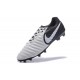 Nike Cuir Crampons Foot Tiempo Legend 7 FG Homme - Blanc Noir