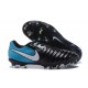 Nike Cuir Crampons Foot Tiempo Legend 7 FG Homme - Noir Bleu