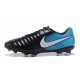 Nike Cuir Crampons Foot Tiempo Legend 7 FG Homme - Noir Bleu