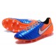 Nike Cuir Crampons Foot Tiempo Legend 7 FG Homme - Bleu Orange