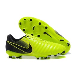 Nike Cuir Crampons Foot Tiempo Legend 7 FG Homme - Vert Noir