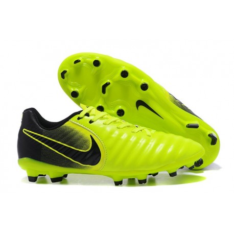 Nike Cuir Crampons Foot Tiempo Legend 7 FG Homme - Vert Noir