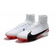 Chaussure de Foot Neuf Nike Mercurial Superfly 5 FG Blanc Rouge Noir