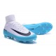 Chaussure de Foot Neuf Nike Mercurial Superfly 5 FG Blanc Bleu Noir