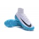 Chaussure de Foot Neuf Nike Mercurial Superfly 5 FG Blanc Bleu Noir