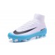 Chaussure de Foot Neuf Nike Mercurial Superfly 5 FG Blanc Bleu Noir