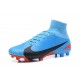 Nike Mercurial Superfly V FG ACC Crampons Football - Bleu Noir Rouge