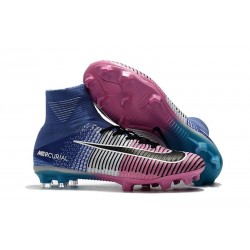 Nike Mercurial Superfly V FG ACC Crampons Football - Bleu Rose Noir