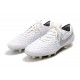 Chaussures Nike Tiempo Legend VIII Elite FG Blanc Platine