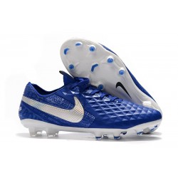 Chaussures Nike Tiempo Legend VIII Elite FG Bleu Royal Blanc