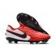 Chaussures Nike Tiempo Legend VIII Elite FG Rouge Blanc Noir