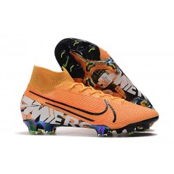 Nike Mercurial Superfly VII Elite DF FG Orange Blanc