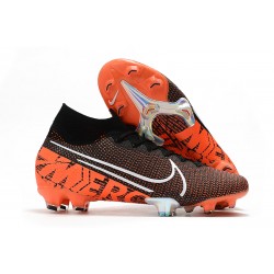 Crampons Nike Mercurial Superfly 7 Elite FG Noir Blanc Cramoisi