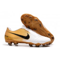 Crampons Nouveau Nike Phantom Venom Elite FG Blanc Or Noir