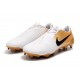 Crampons Nouveau Nike Phantom Venom Elite FG Blanc Or Noir