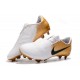 Crampons Nouveau Nike Phantom Venom Elite FG Blanc Or Noir