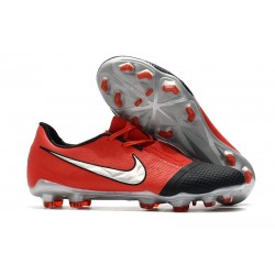 Crampons Nouveau Nike Phantom Venom Elite FG Cramoisi Argent Noir