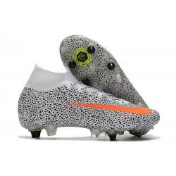 Nike Mercurial Superfly 7 Elite SG-Pro Anti-Clog CR7 Safari-Blanc Orange Noir