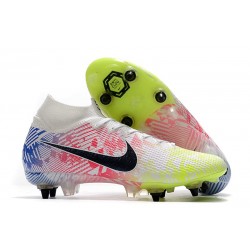 Nike Mercurial Superfly 7 Elite SG-Pro Anti-Clog Neymar Blanc Noir Bleu Volt