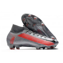 Nike Mercurial Superfly VII Elite DF FG Gris Rouge Noir