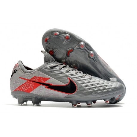 Nike Tiempo Legend 8 Elite FG Crampon Foot - Gris Noir Rouge