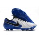 Nike Tiempo Legend 8 Elite FG Crampon Foot - Blanc Bleu Noir