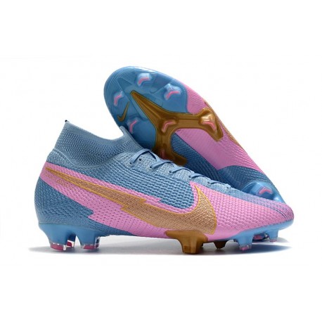 Nike Mercurial Superfly 7 Elite DF FG Bleu Rose Or