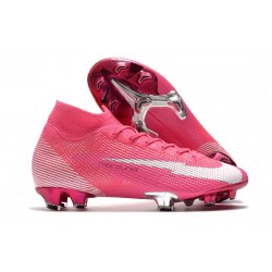 Nike Mercurial Superfly 7 Elite DF FG x Mbappe Rose Blanc Noir