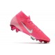 Nike Mercurial Superfly 7 Elite DF FG x Mbappe Rose Blanc Noir