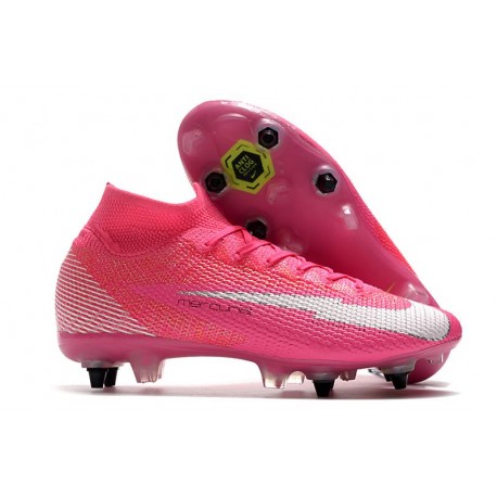 Nike Mercurial Superfly 7 Elite SG Anti-Clog x Mbappe Rose Blanc Noir