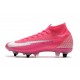 Nike Mercurial Superfly 7 Elite SG Anti-Clog x Mbappe Rose Blanc Noir