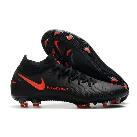 Nouvelles Nike Phantom GT Elite Dynamic Fit FG Noir Rouge Chili Gris