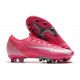 Chaussures Nike Mercurial Vapor XIII Elite AG Mbappe Rose Blanc Noir