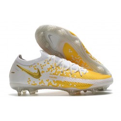 Nike Crampons de Foot Phantom GT Elite FG Blanc Or