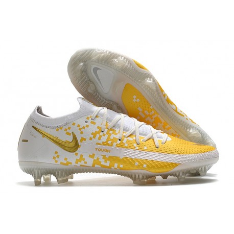 Nike Crampons de Foot Phantom GT Elite FG Blanc Or