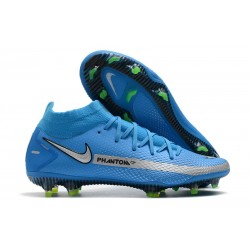 Nike Phantom GT Elite DF FG Neuf Crampons Bleu Argent