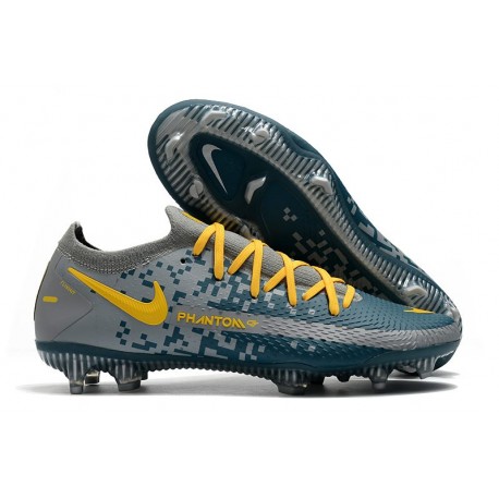 Nike Chaussure Phantom GT Elite FG Bleu Jaune