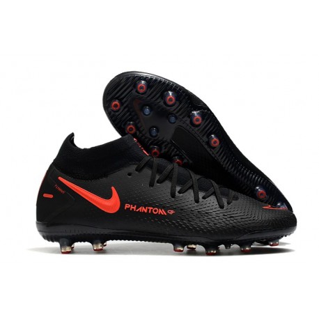 Crampons Nike Phantom GT Elite AG-Pro Noir Rouge Chili Gris fumee