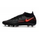 Crampons Nike Phantom GT Elite AG-Pro Noir Rouge Chili Gris fumee