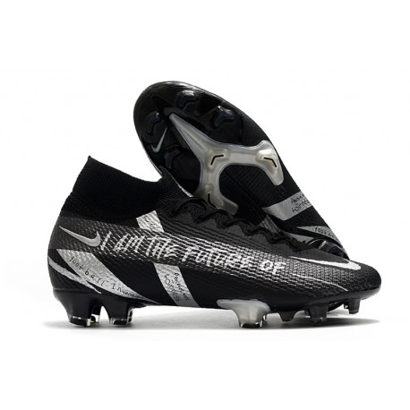 Crampons Nike Mercurial Superfly VII Elite DF FG Future Noir Argent