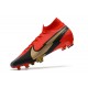 Crampons Nike Mercurial Superfly VII Elite DF FG Rouge Noir Or