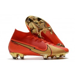 Crampons Nike Mercurial Superfly VII Elite DF FG CR100 Rouge Or